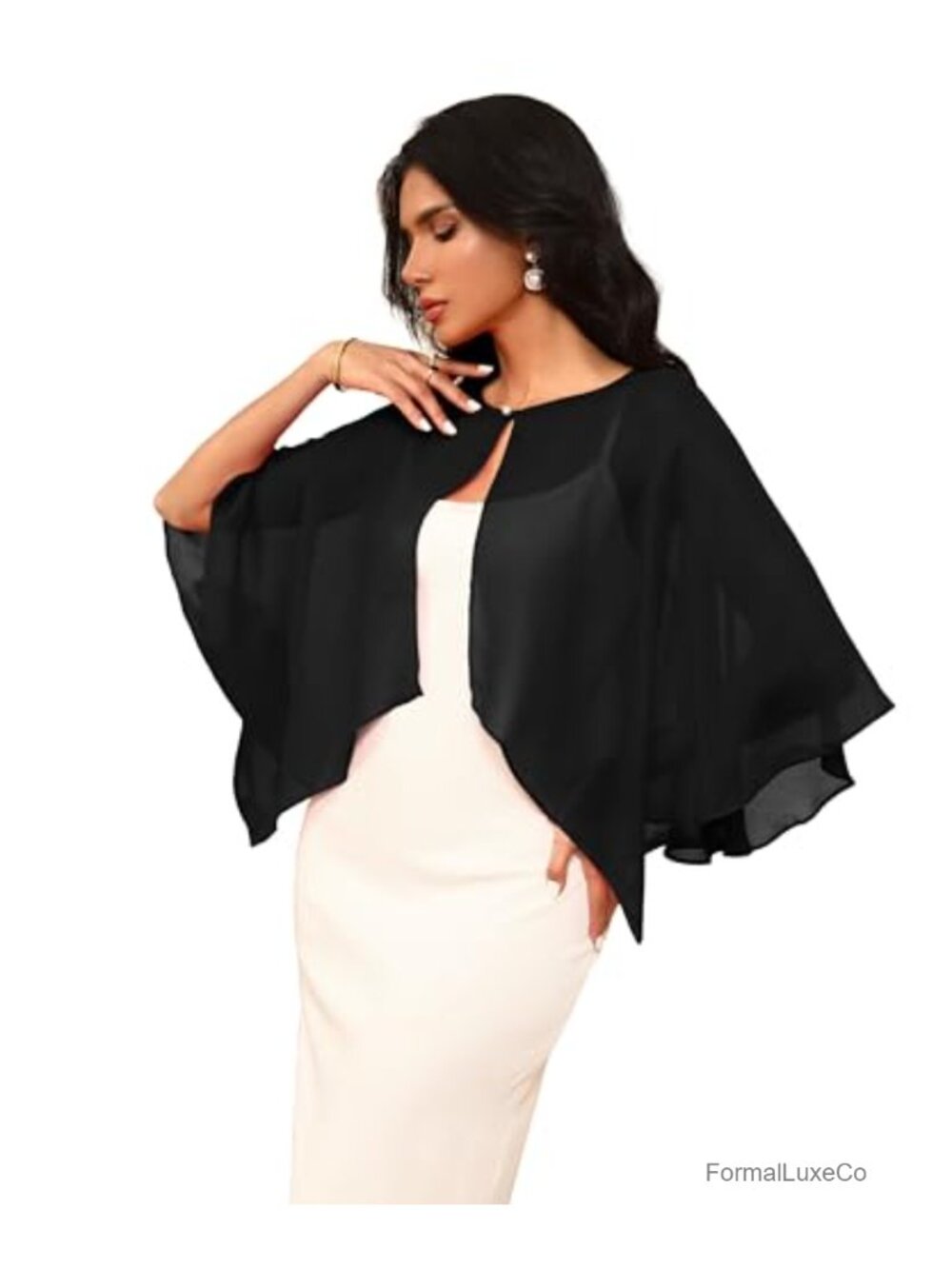 Chiffon Shawl Wrap Capelet for Evening Dress Wedding